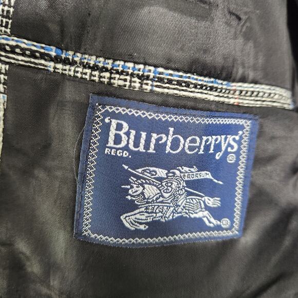 Burberry 100% Silk Plaid Check Blazer Sport Jacket Broken Buttons Glenn Plaid - Picture 9 of 16